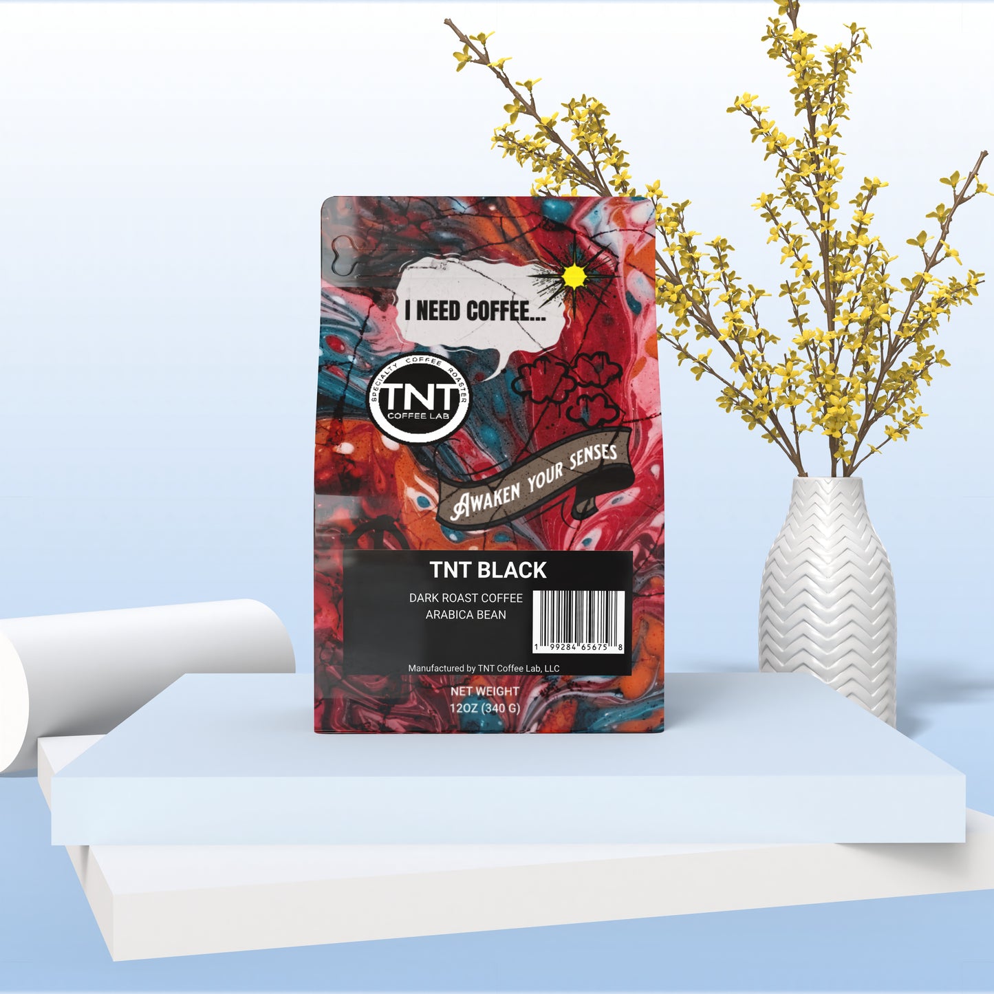12oz - TNT BLACK - DARK Roast Awaken your Senses!