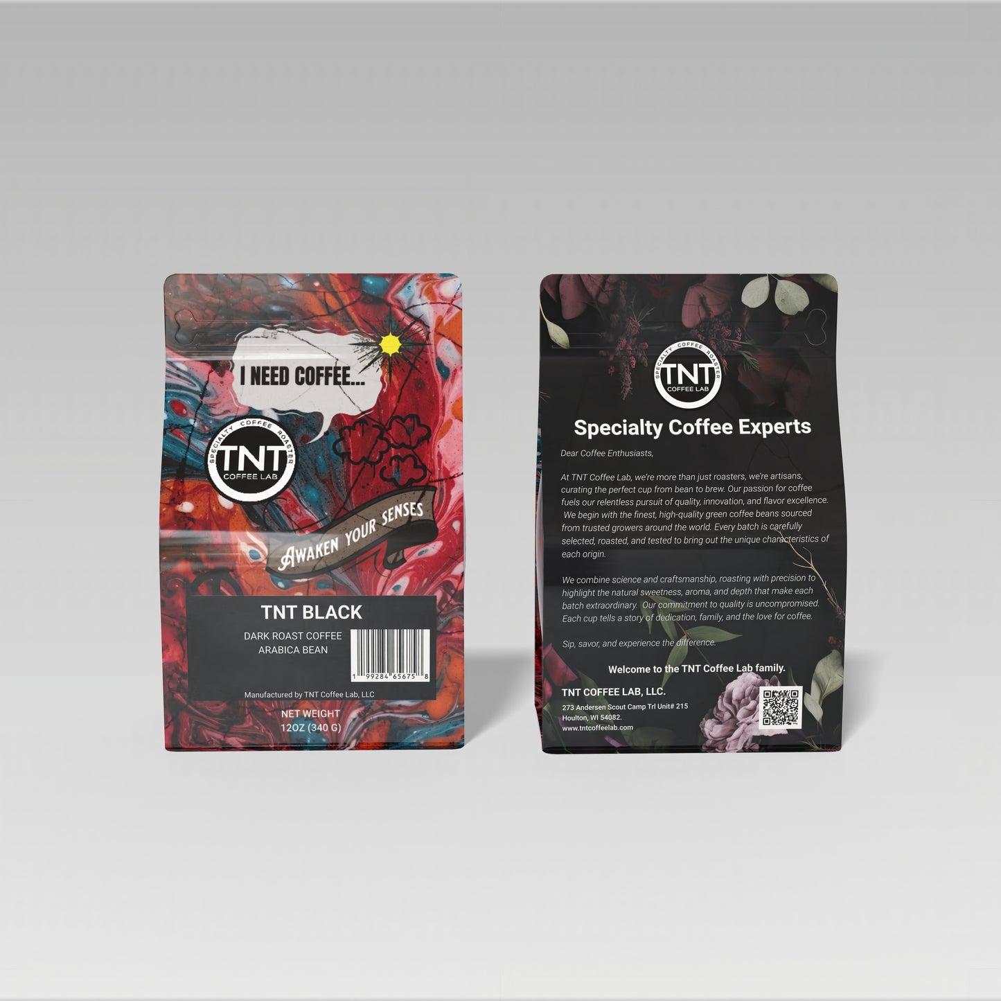 12oz - TNT BLACK - DARK Roast Awaken your Senses!